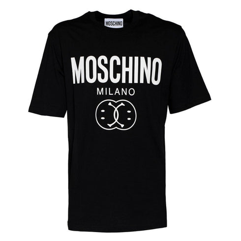 Moschino Bold Double Smiley Logo Black T-Shirt 222ZRJ07119039 1555